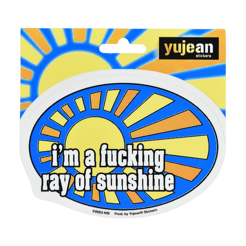 I'm A F*cking Ray of Sunshine Oval Sticker - 4.4"x3" - Headshop.com