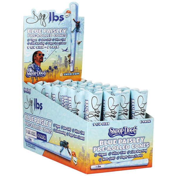 32CT DISPLAY - Dogg Lbs Blue Paisley Cones - 1 1/4" / 6pc 32CT DISPLAY - Dogg Lbs Blue Paisley Cones - 1 1/4" / 6pc