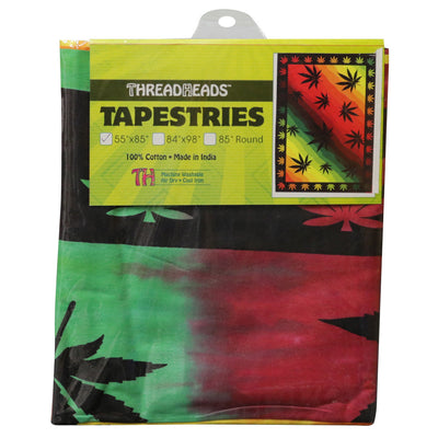 ThreadHeads Rasta Leaves Tapestry - 55"x83" - Headshop.com