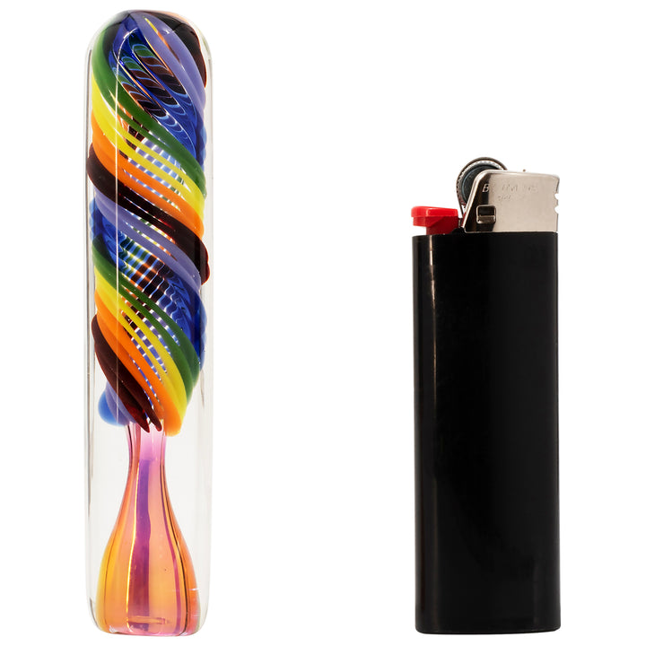 LA Pipes "Twisted Rainbow" Fumed Glass Chillum - Headshop.com