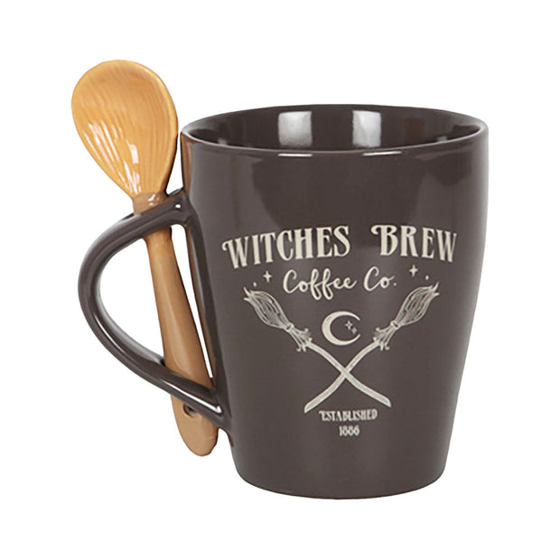 Witch's Brew Coffee Co Mug w/ Ceramic Spoon - 10oz - Headshop.com