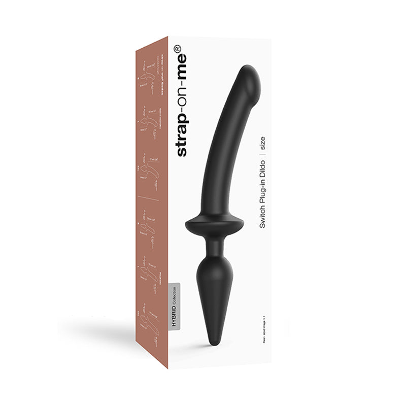 Strap-On-Me Hybrid Collection Switch Plug-In Realistic Dildo Dual-Ended Black L - Headshop.com
