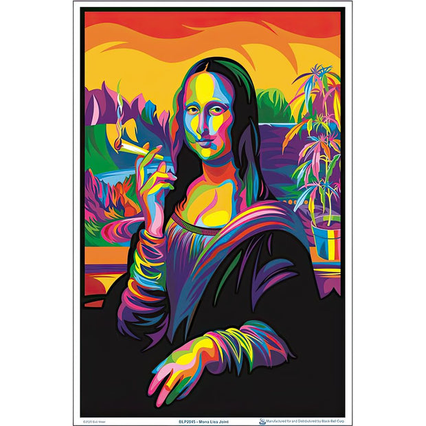 Psychedelic Mona Lisa Flocked Black Light Poster - 23"x35" - Headshop.com