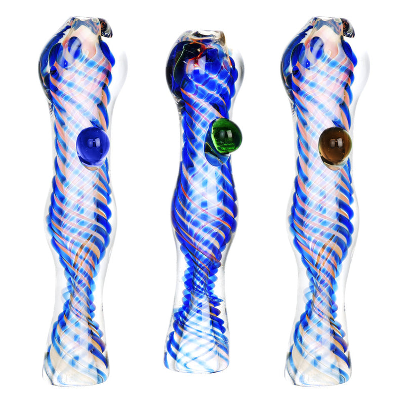 Dusk or Dawn Swirl Fumed Taster w/ Marble - 3.5"/Colors Vary - Headshop.com