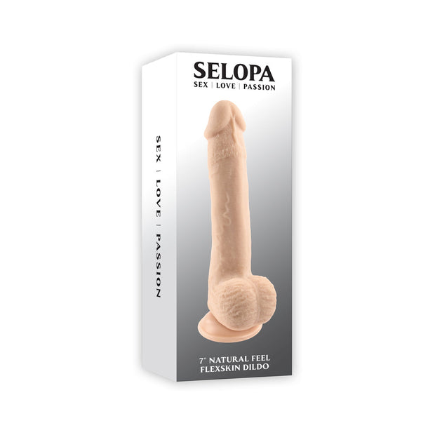 Selopa Natural Feel Flexskin Bendable Dildo with Moving Material 7 in. Light - Headshop.com
