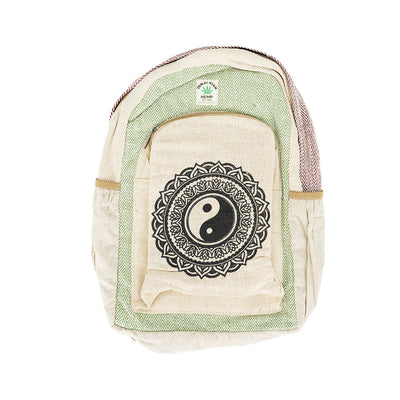 ThreadHeads Himalayan Hemp Yin Yang Mandala Backpack - 13"x17" - Headshop.com