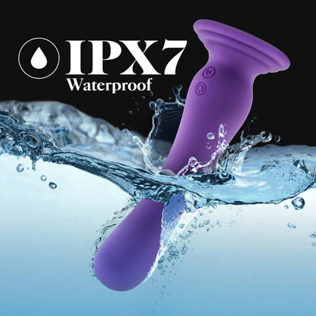 Impressions Ibiza Rechargeable Silicone 7.75 in. Vibrating Dildo with Suction Cup Plum - Headshop.com