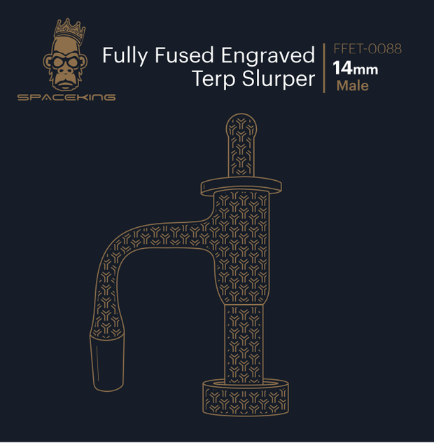 Space King Fully Fused Engraved Terp Slurper (Black / Gold) - Headshop.com