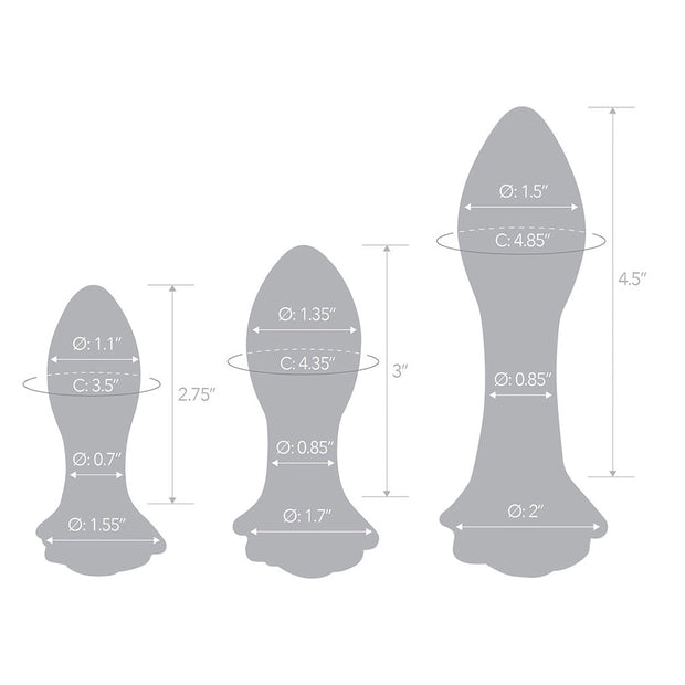 Glas Rosebud 3-Piece Glass Anal Plug Set - Headshop.com
