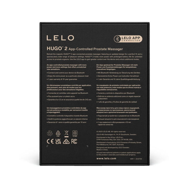 LELO HUGO 2 Prostate Massager Black - Headshop.com