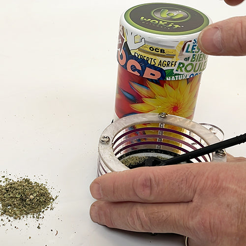 Wakit Grinder Stand for Wakit (TM) Ball and Chain Kitchen Grinder ~ Acrylic with Mini Broom - Headshop.com