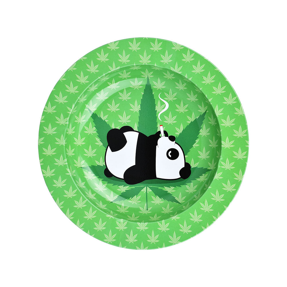Passed Out Panda Round Metal Ashtray - 5.25" - Headshop.com