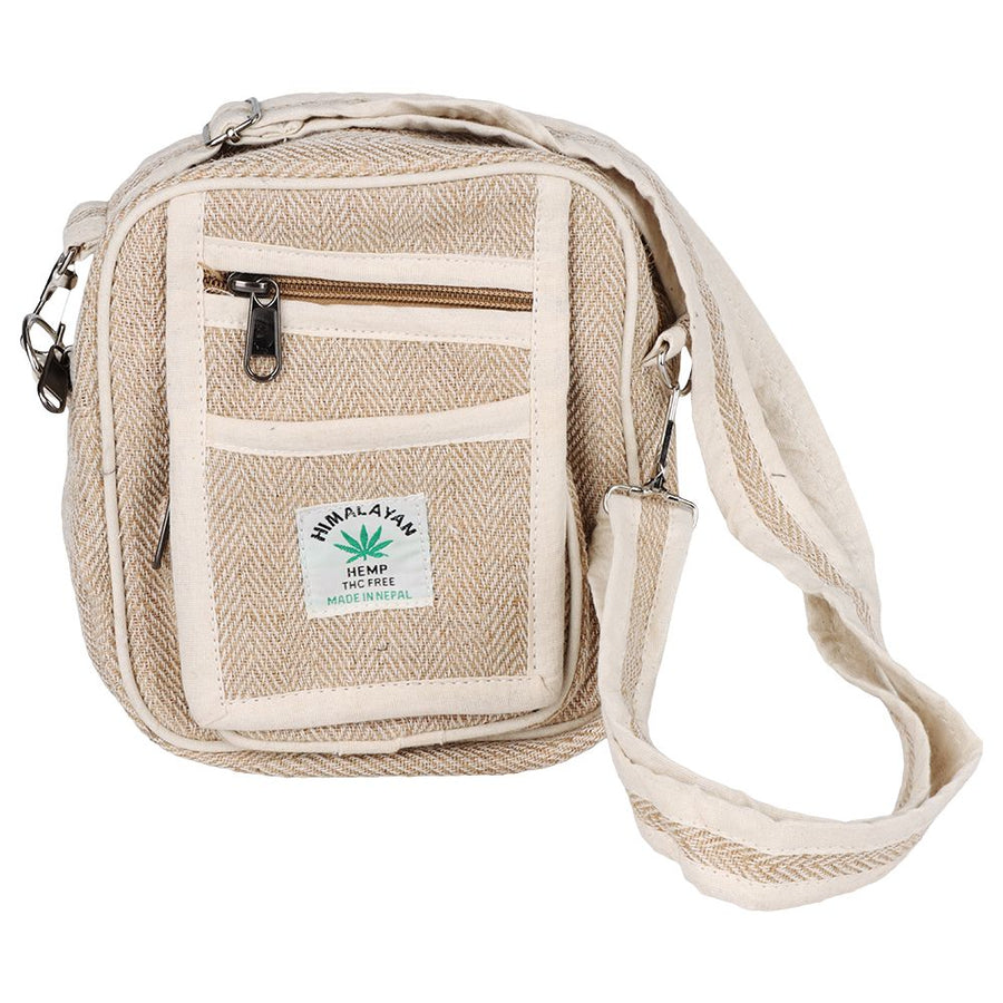 Himalayan Hemp Neutral Shoulder Bag - 8" x 7.5" - Headshop.com