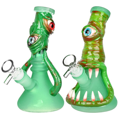 Bleary Eyed Beastie 3D Painted Beaker Water Pipe - 7.5" / Styles Vary - Headshop.com
