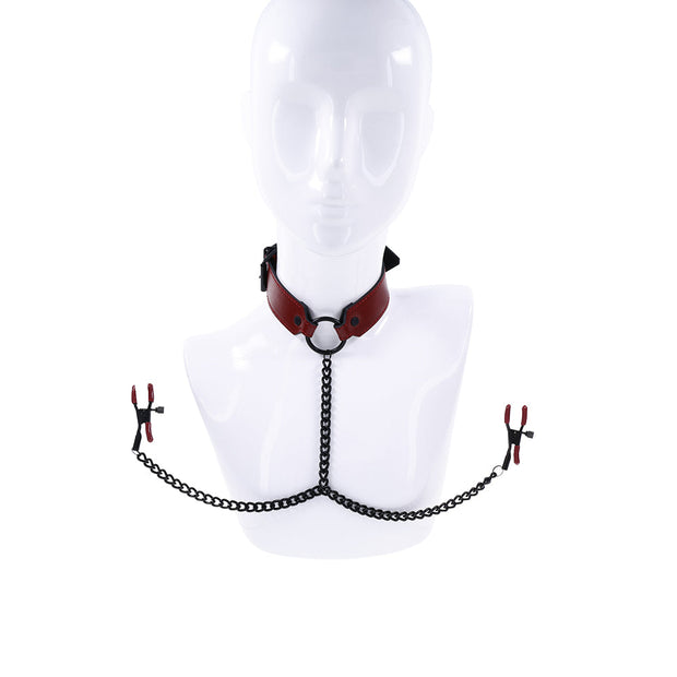 Sportsheets Saffron Collar with Nipple Clamps - Headshop.com