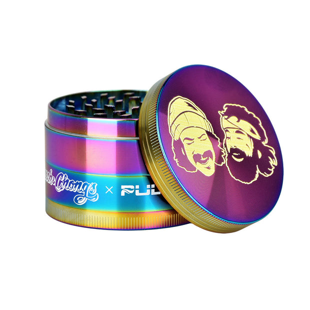 Pulsar 6PC DISPLAY - Cheech & Chong's  Metal Grinder - Rainbow / 4pc / 2.5" - Headshop.com