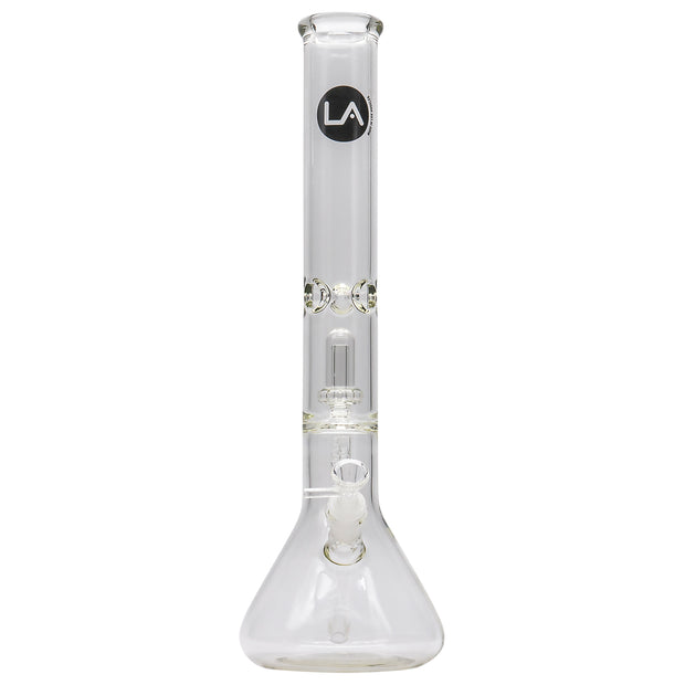 LA Pipes Thick Glass Beaker Showerhead Perc Bong - Headshop.com