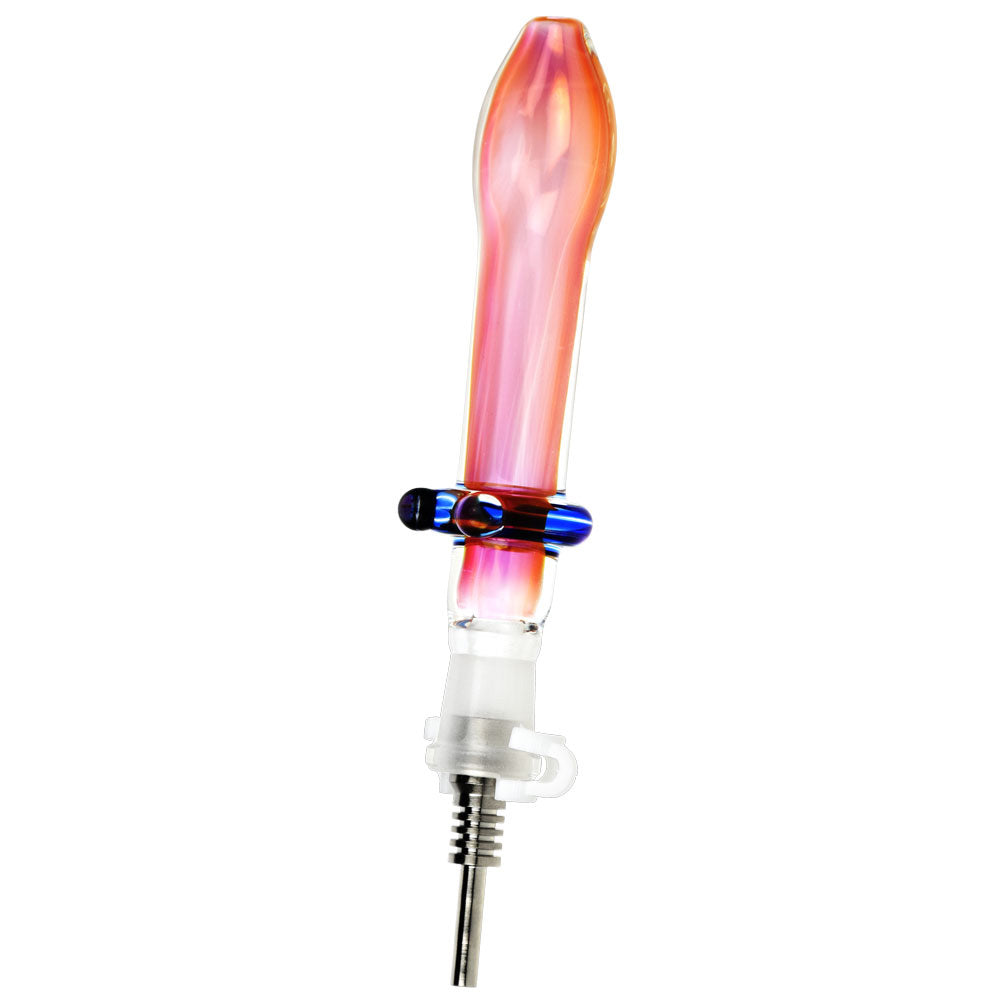Fumed Glass Footed Honey Straw - 5.5" - Headshop.com