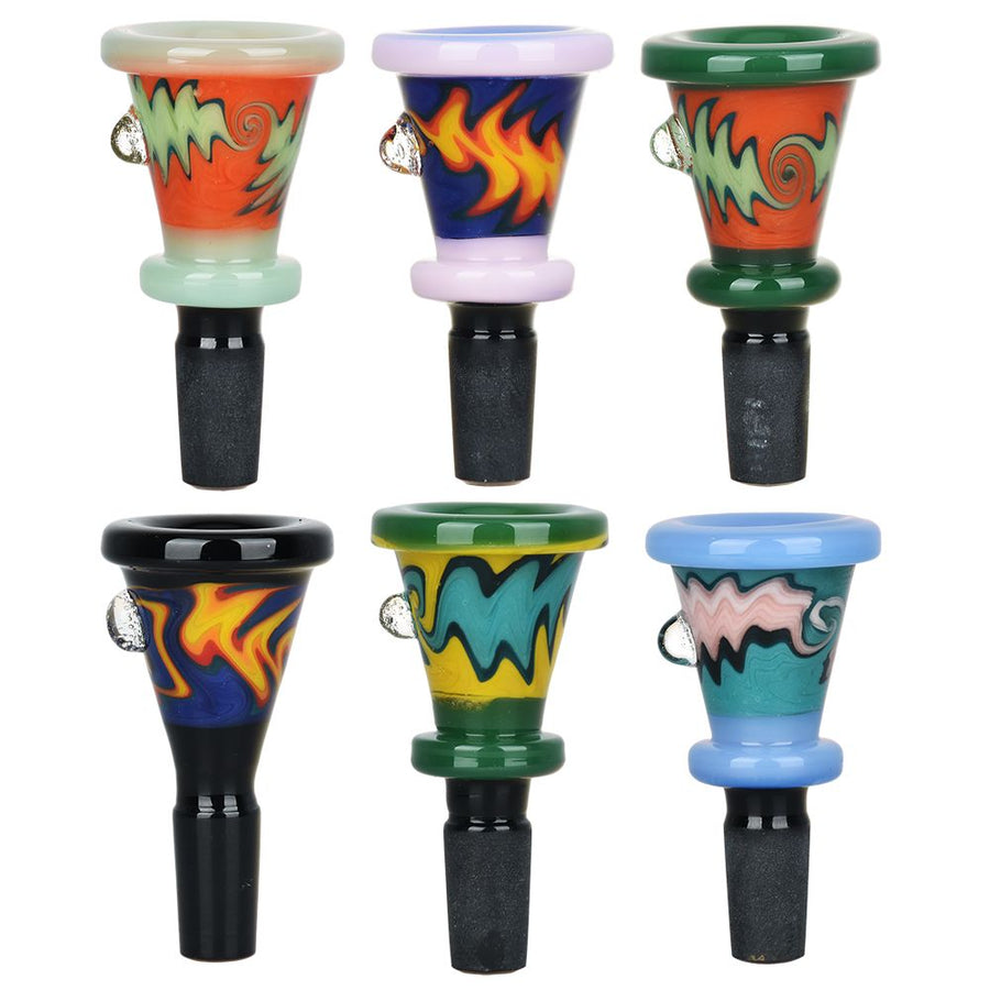 Wide Rimmed Wig Wag Decal Herb Slide - 14mm M / Colors Vary - Headshop.com