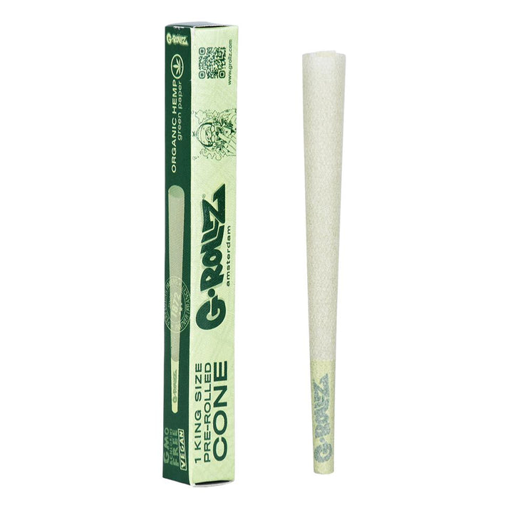 72CT BOX - G-ROLLZ Organic Hemp Green Pre-Rolled Cones - King Size - Headshop.com