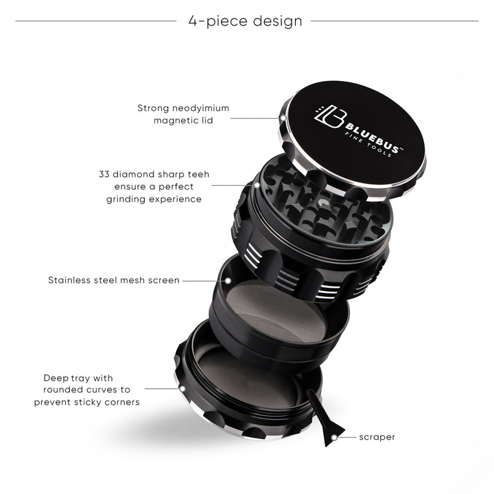 GAC 2.5" Ceramic Grinder Black - Headshop.com