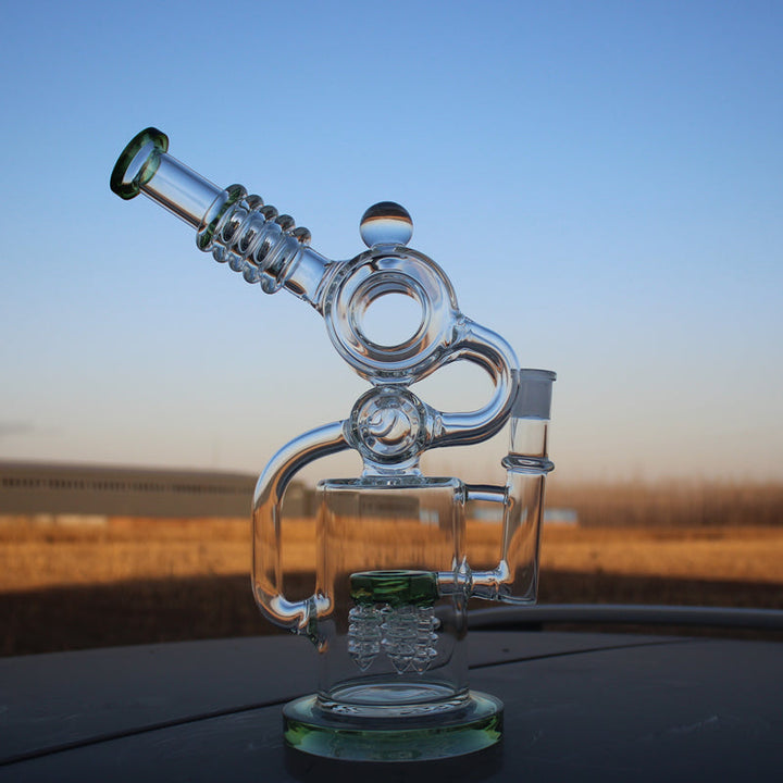 Approx. 11.5" Recycler Style Water Pipe w/ Dual Percs - Headshop.com