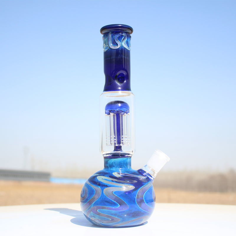 10.5" Blue Buddha Glass Water Pipe w/ Coil Perc - Headshop.com