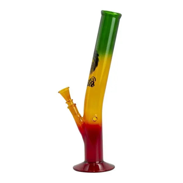 13.5" Rasta Colored Glass Water Pipe w/ Lion Logo - Headshop.com