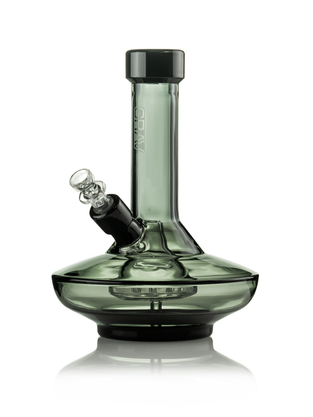 GRAV® Small Wide Base Water Pipe in Smoke with Black Accents - Headshop.com