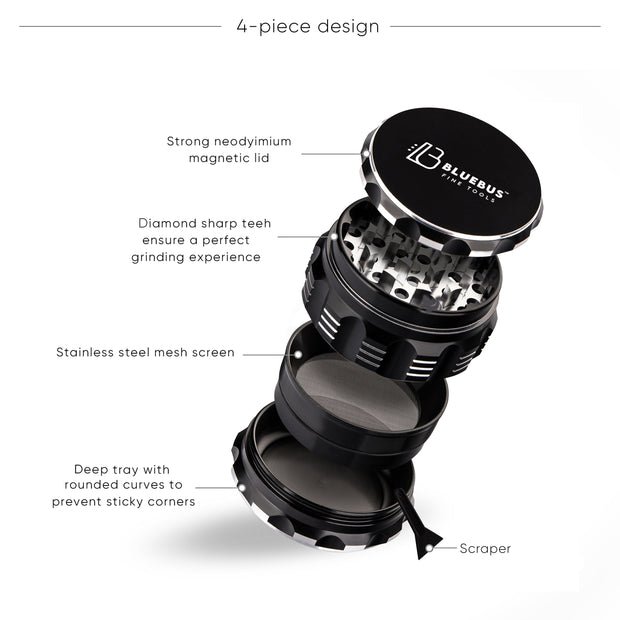 GA Aluminum Grinder Black - Headshop.com