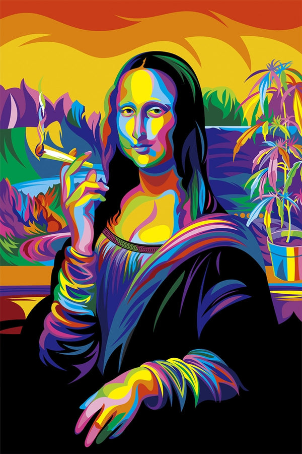 Bob Weer "Mona Lisa" 6.1" x 8.1" 85 Piece Puzzle in Black Chipboard Box Bob Weer "Mona Lisa" 6.1" x 8.1" 85 Piece Puzzle in Black Chipboard Box