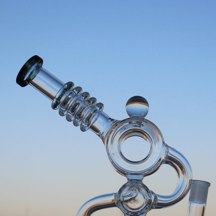 Approx. 11.5" Recycler Style Water Pipe w/ Dual Percs - Headshop.com
