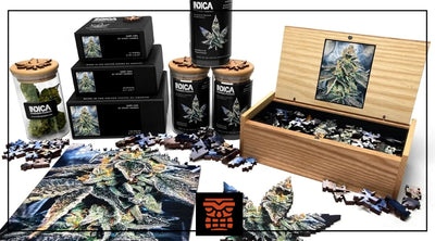 Puzzle Your Way to Bliss: Indica Puzzles' Cannabis Leaf Shaped Wooden Jigsaw Puzzles