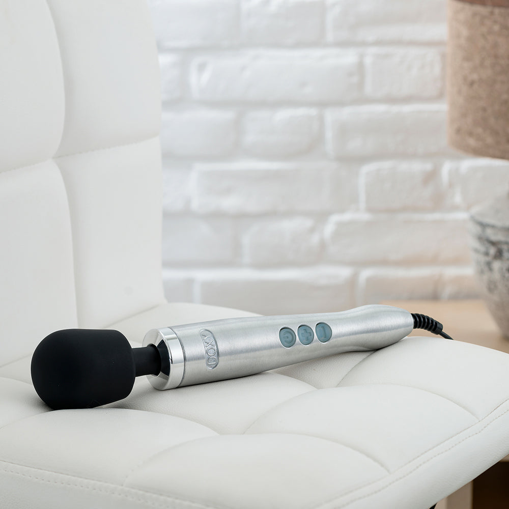 Doxy Die Cast Wand Vibrator Brushed Metal - Headshop.com