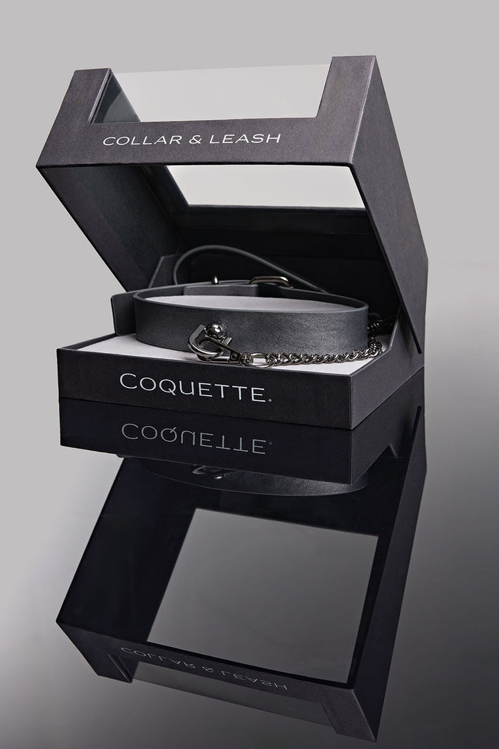 Coquette Pleasure Collar & Leash Grey