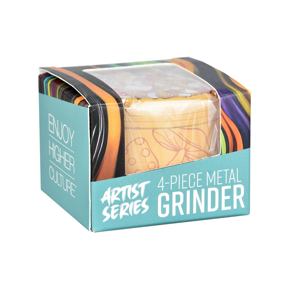Pulsar Design Series Grinder with Side Art - Fungiside / 4pc / 2.5" - Headshop.com