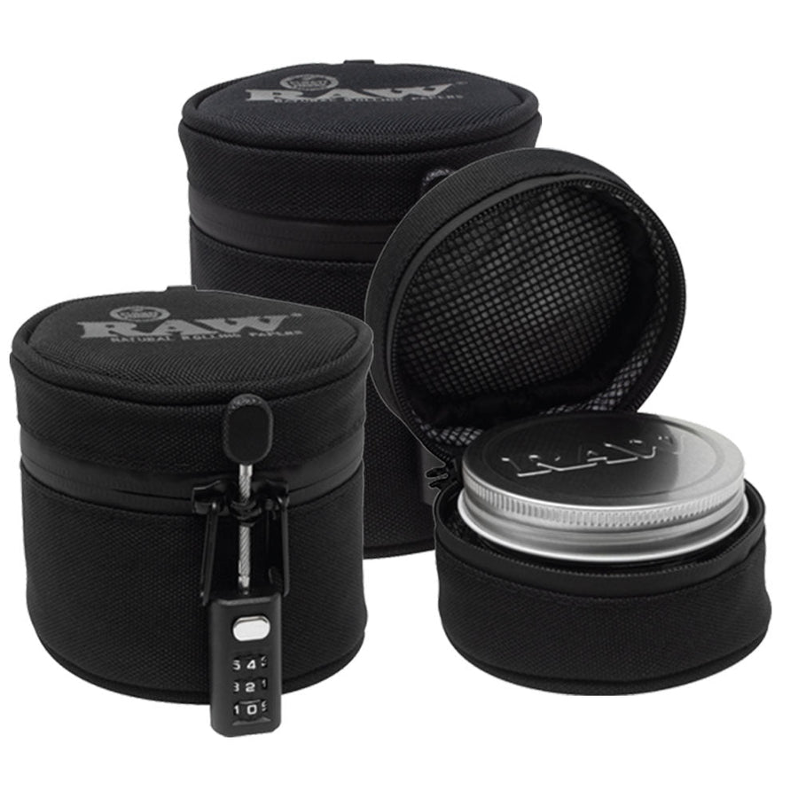RAW Smell Proof Jar & Cozy w/ Lock - Headshop.com