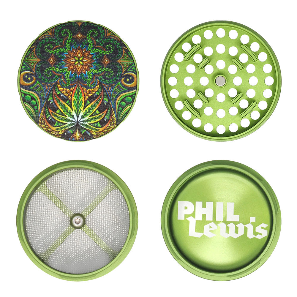Cali Crusher Homegrown Phil Lewis Indica Grinder -4pc/2.35" - Headshop.com