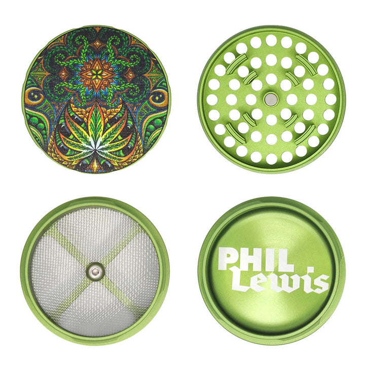 Cali Crusher Homegrown Phil Lewis Indica Grinder -4pc/2.35" - Headshop.com