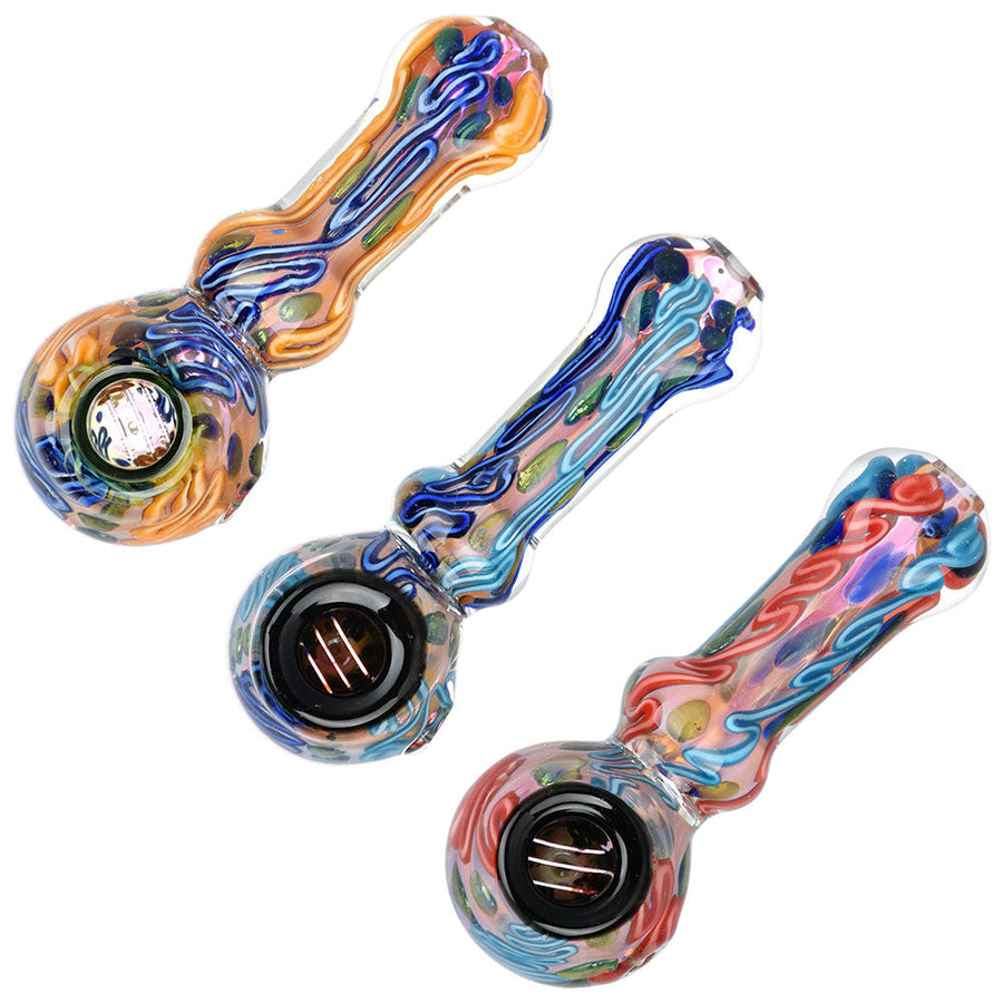 Lustrous Fumed Glass Spoon Pipe - 4.25" / Colors Vary - Headshop.com