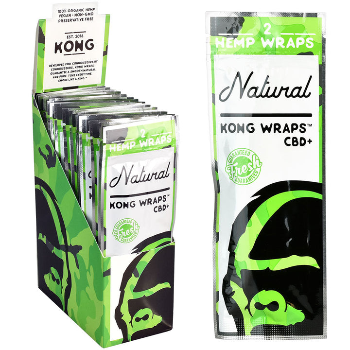 25PC DISP- Kong Organic Hemp Wraps - 2pk - Headshop.com