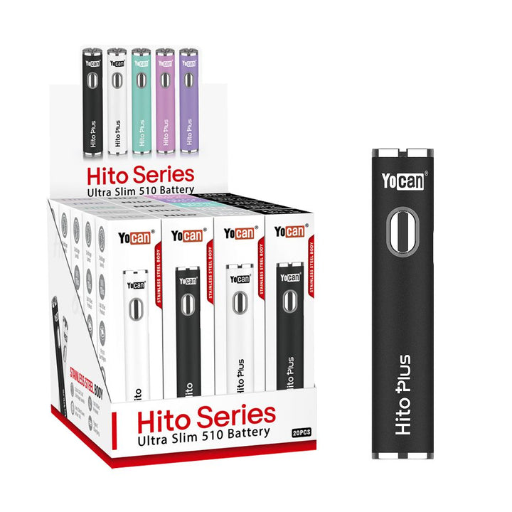 20CT DISPLAY - Yocan Hito & Hito Plus 510 Stick Batteries - 260mAh / 500mAh / Assorted