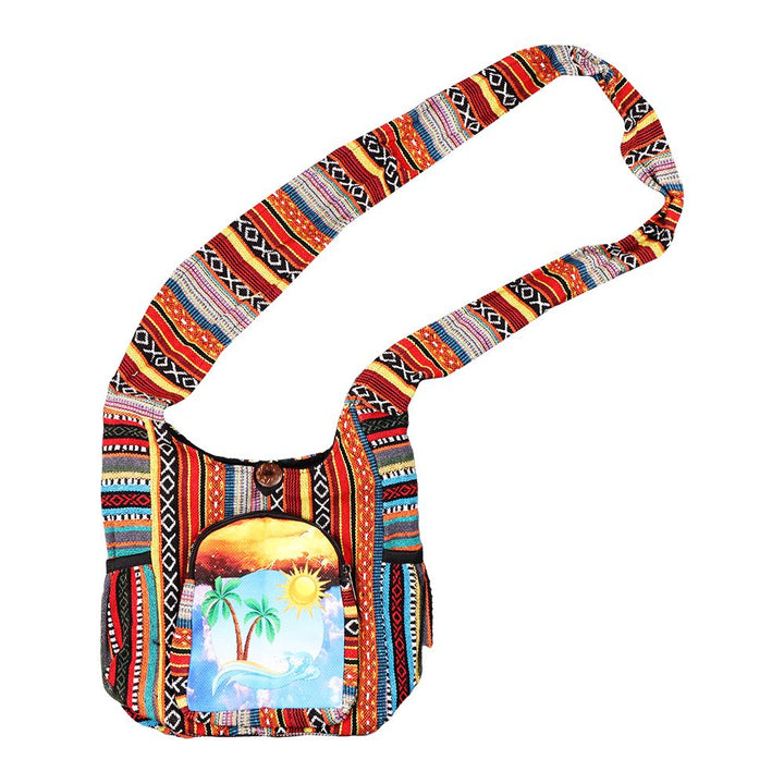 ThreadHeads Scenic Beach Aztec Patchwork Shoulder Sling Bag - 10.5"x10.5" - Headshop.com