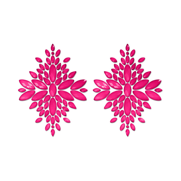 Fantasy Lingerie Glow-In-The-Dark Crystal Jeweled Pasties Neon Pink - Headshop.com