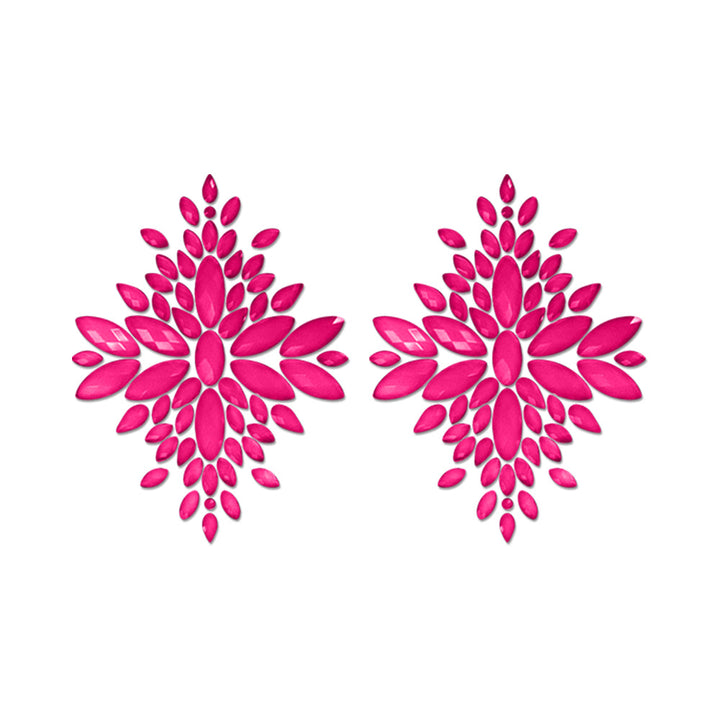 Fantasy Lingerie Glow-In-The-Dark Crystal Jeweled Pasties Neon Pink - Headshop.com