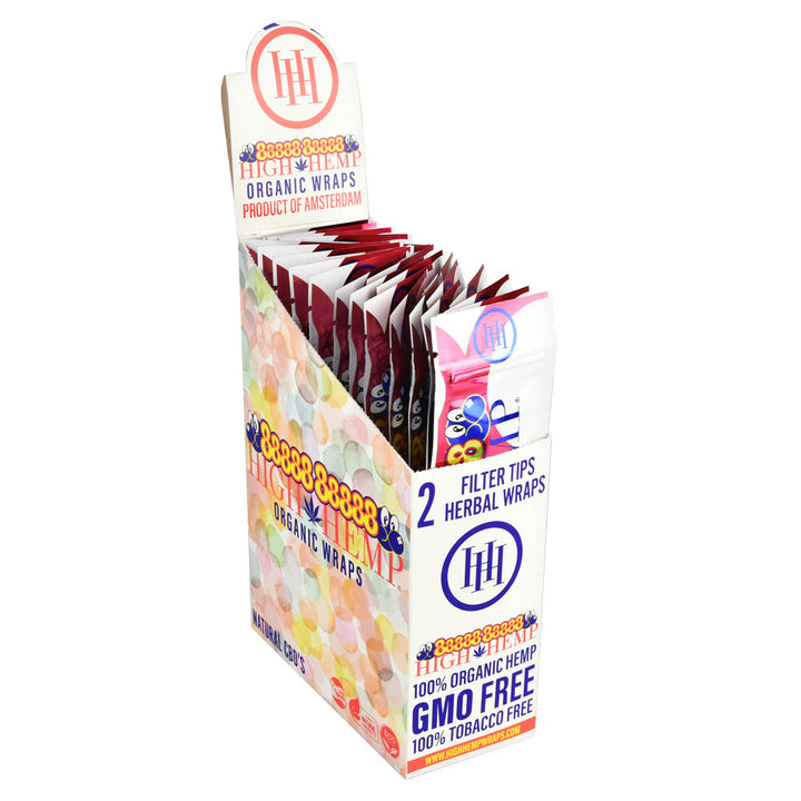 25PC DISP - High Hemp Organic CBD Wraps - 2pk - Headshop.com