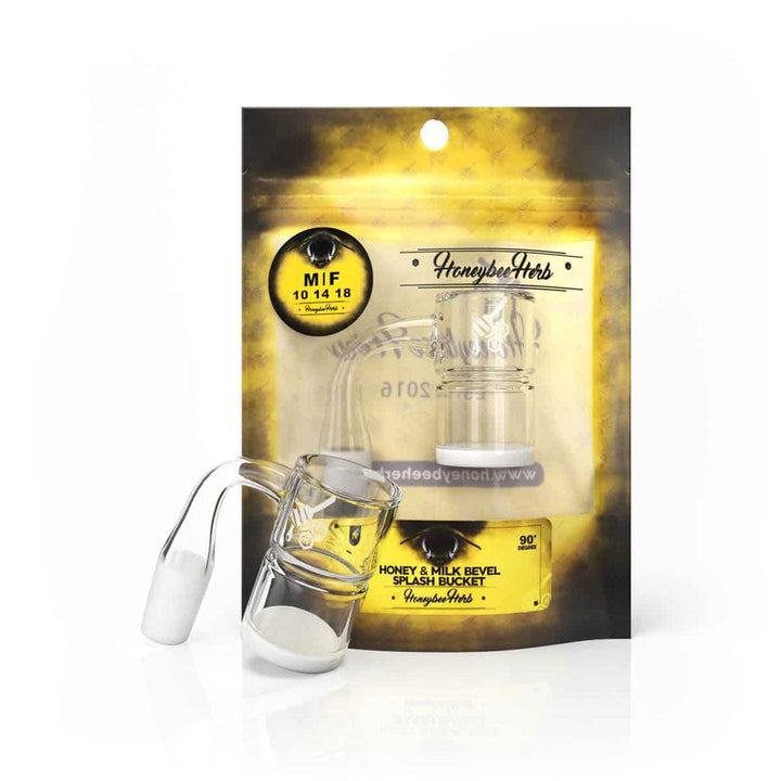 HONEY & MILK BEVEL SPLASH BUCKET QUARTZ BANGER - 90° DEGREE | YL - Headshop.com
