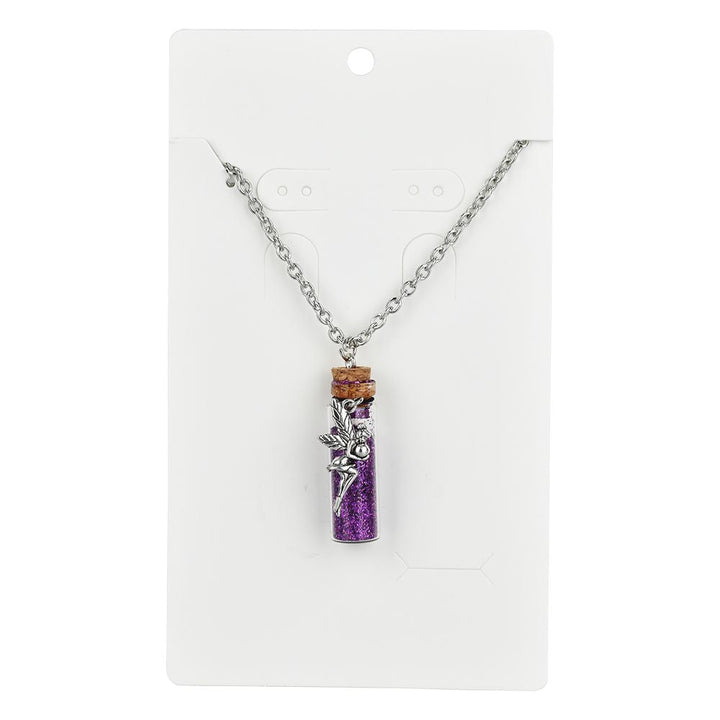 Pewter Pendant Glitter Bottle Necklace | 11.5" - Headshop.com
