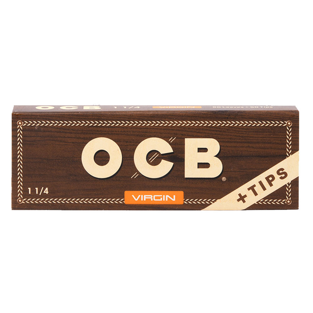 24PC DISPLAY - OCB Virgin Unbleached Papers & Tips - Headshop.com