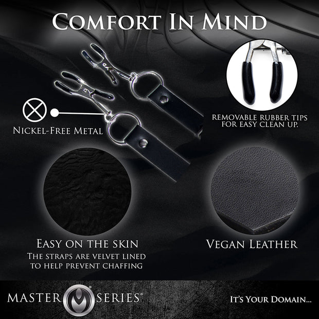 Master Series Spread Labia Spreader Straps With Clamps - Headshop.com